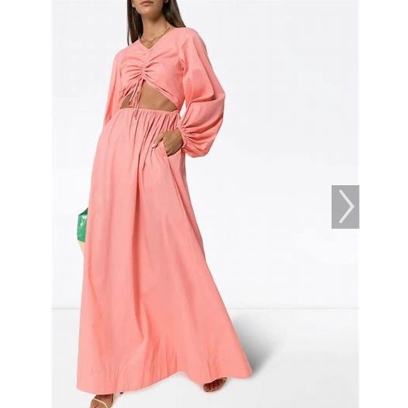 STAUD Tangier Ruched Front Maxi Dress S - Picture 3 of 13